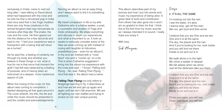Seb Morgan - Falling Then Flying - Album Booklet